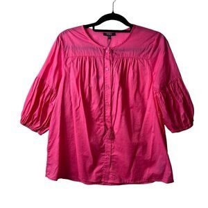 NYDJ NWT button up boho blouse pink peony women’s size‎ XS